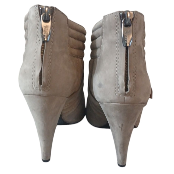 Sigerson Morrison Gray Peep Toe Ankle Booties with Stiletto Heel Size 6.5 - Picture 8 of 14
